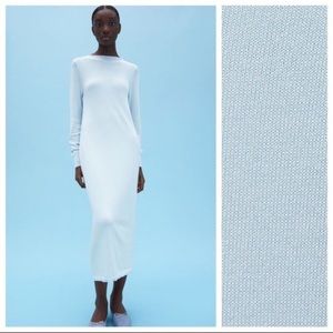 Zara Light Blue Knit Midi Dress